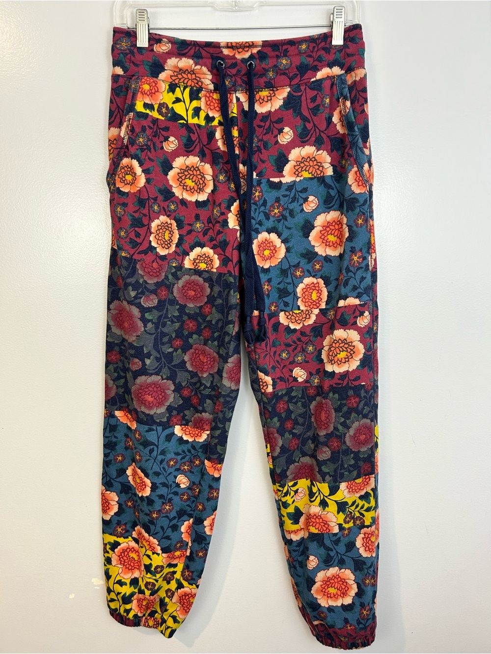 Saturday Sunday Anthropolgie Camilla Patchwork Floral Jogger Pants Small Boho